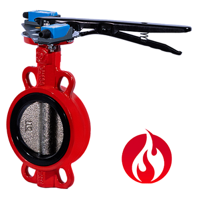 Затвор дисковый Ridval тип RVB 01 DN065 рукоятка,с УКП о/з.IP64 (красный) диск н/ж